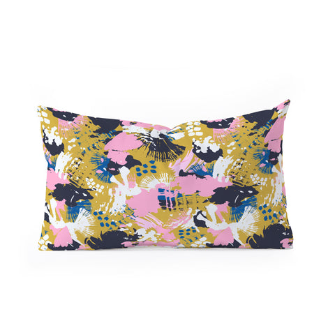 Marta Barragan Camarasa ABSTRACT BRUSHSTROKES 02 Oblong Throw Pillow
