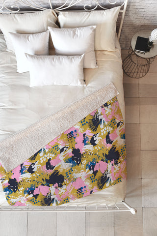 Marta Barragan Camarasa ABSTRACT BRUSHSTROKES 02 Fleece Throw Blanket