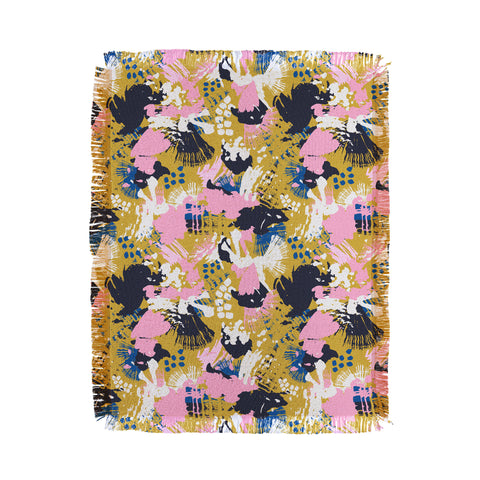 Marta Barragan Camarasa ABSTRACT BRUSHSTROKES 02 Throw Blanket
