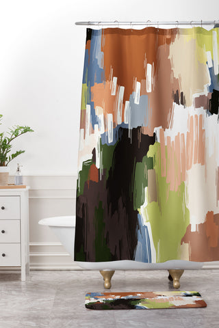 Marta Barragan Camarasa Abstract colors nature B Shower Curtain And Mat