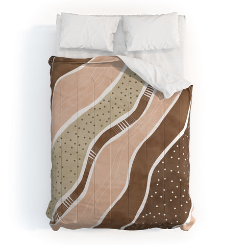 Marta Barragan Camarasa Abstract dune strokes I Comforter
