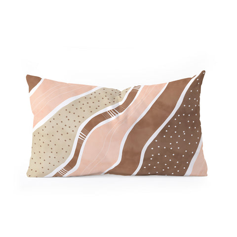 Marta Barragan Camarasa Abstract dune strokes I Oblong Throw Pillow