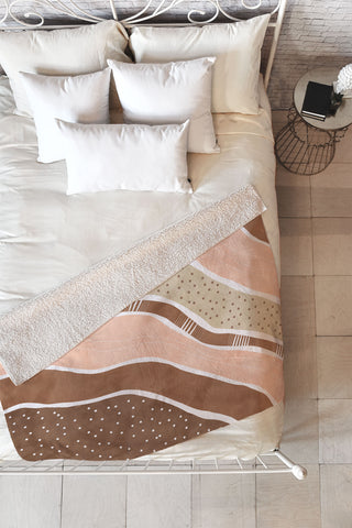 Marta Barragan Camarasa Abstract dune strokes I Fleece Throw Blanket