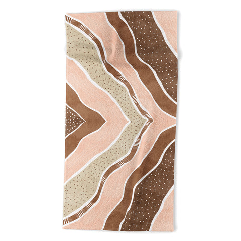 Marta Barragan Camarasa Abstract dune strokes I Beach Towel