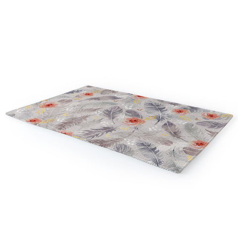 Marta Barragan Camarasa Abstract floral with feathers Area Rug
