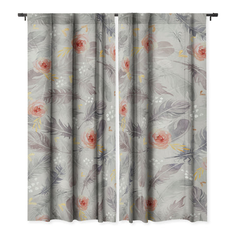 Marta Barragan Camarasa Abstract floral with feathers Blackout Non Repeat