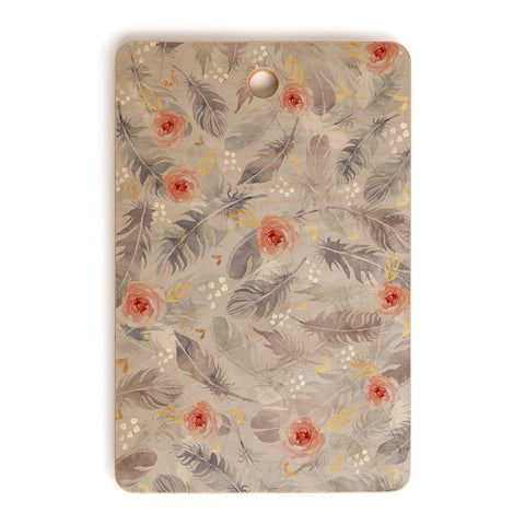 Marta Barragan Camarasa Abstract floral with feathers Cutting Board Rectangle