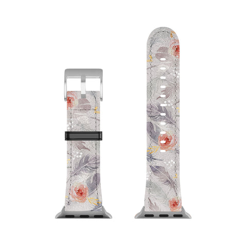 Marta Barragan Camarasa Abstract floral with feathers Apple Watch Band