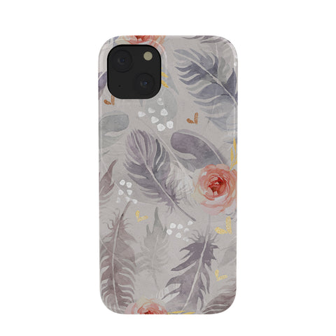Marta Barragan Camarasa Abstract floral with feathers Phone Case