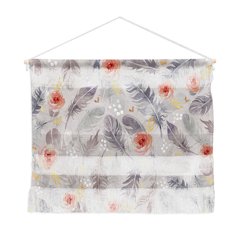 Marta Barragan Camarasa Abstract floral with feathers Wall Hanging Landscape