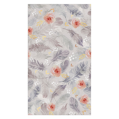 Marta Barragan Camarasa Abstract floral with feathers Tablecloth