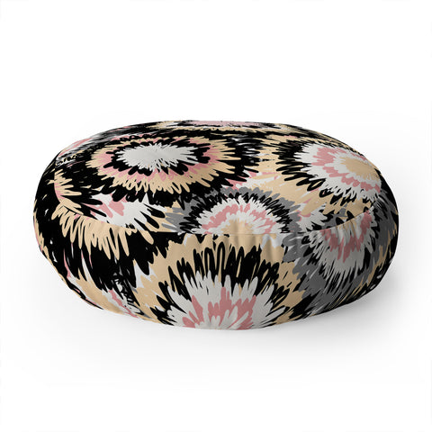 Marta Barragan Camarasa Abstract flowers mosaic Floor Pillow Round