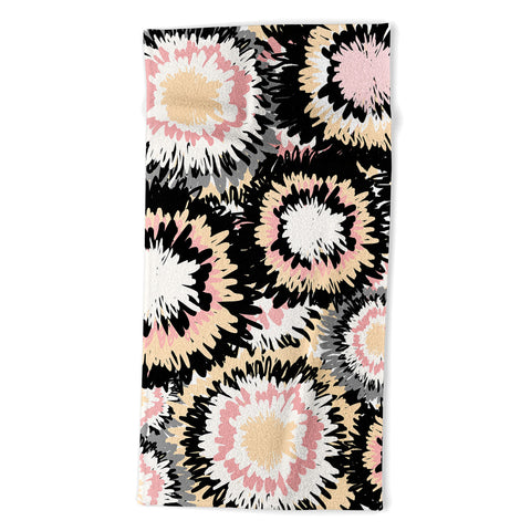 Marta Barragan Camarasa Abstract flowers mosaic Beach Towel