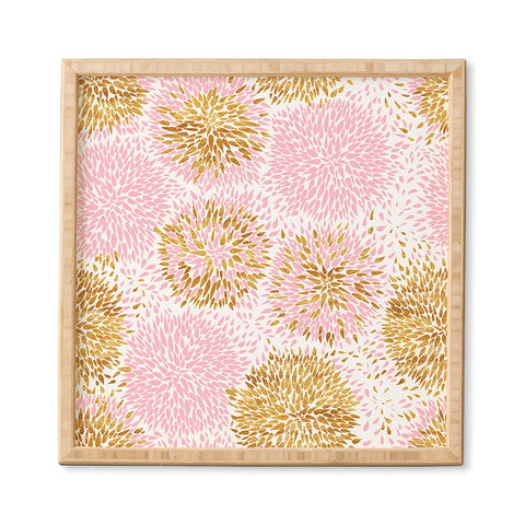 Marta Barragan Camarasa Abstract flowers pink and gold Framed Wall Art