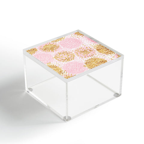 Marta Barragan Camarasa Abstract flowers pink and gold Acrylic Box