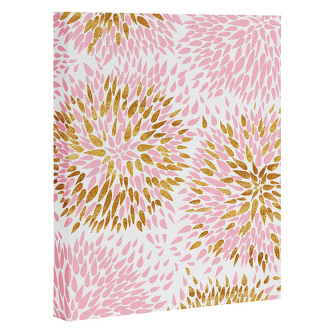Marta Barragan Camarasa Abstract flowers pink and gold Art Canvas