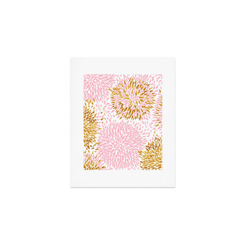 Marta Barragan Camarasa Abstract flowers pink and gold Art Print
