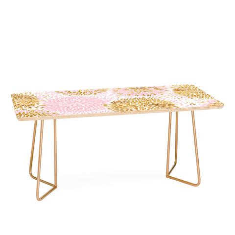 Marta Barragan Camarasa Abstract flowers pink and gold Coffee Table