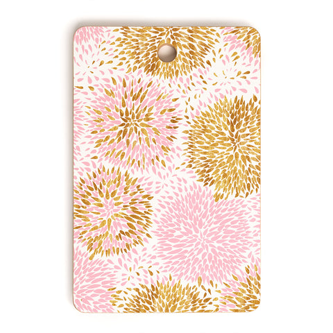 Marta Barragan Camarasa Abstract flowers pink and gold Cutting Board Rectangle