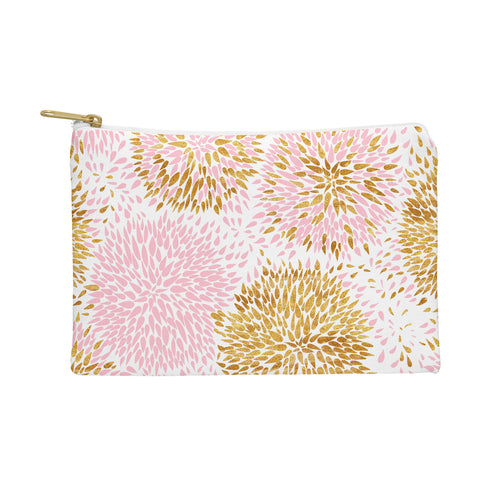 Marta Barragan Camarasa Abstract flowers pink and gold Pouch