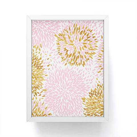 Marta Barragan Camarasa Abstract flowers pink and gold Framed Mini Art Print