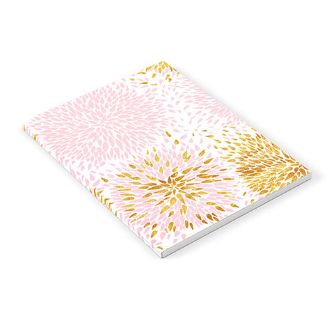 Marta Barragan Camarasa Abstract flowers pink and gold Notebook