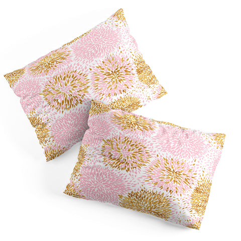 Marta Barragan Camarasa Abstract flowers pink and gold Pillow Shams
