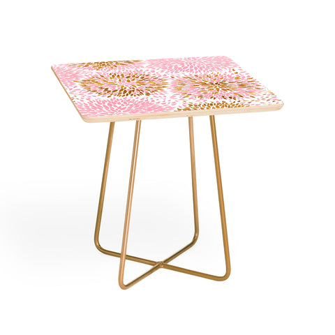Marta Barragan Camarasa Abstract flowers pink and gold Side Table