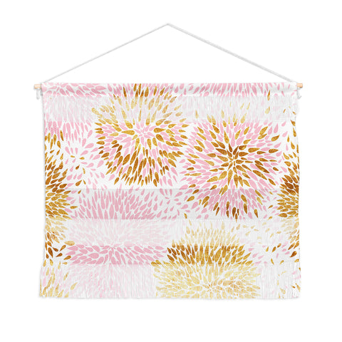 Marta Barragan Camarasa Abstract flowers pink and gold Wall Hanging Landscape