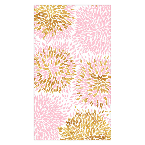 Marta Barragan Camarasa Abstract flowers pink and gold Tablecloth