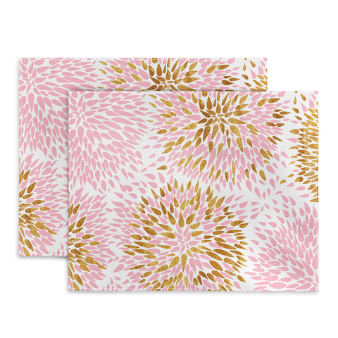 Marta Barragan Camarasa Abstract flowers pink and gold Placemat