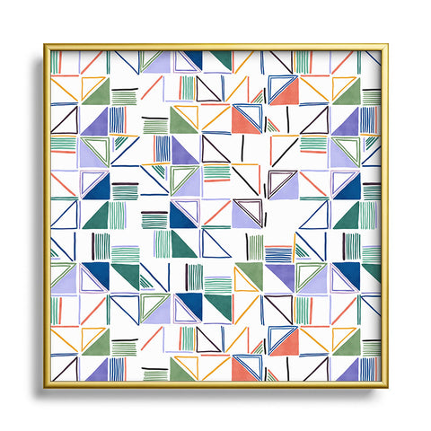 Marta Barragan Camarasa Abstract forms of lines 78T Metal Square Framed Art Print