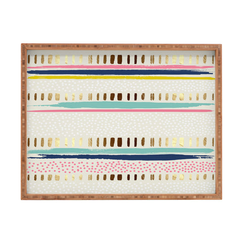 Marta Barragan Camarasa Abstract Geometric Strokes I Rectangular Tray
