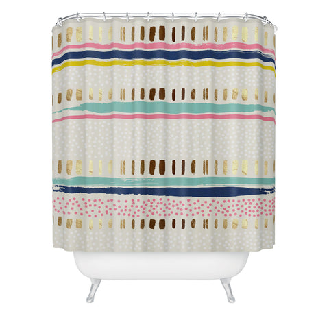 Marta Barragan Camarasa Abstract Geometric Strokes I Shower Curtain