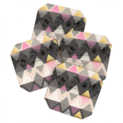 Marta Barragan Camarasa Abstract geometric textures Coaster Set
