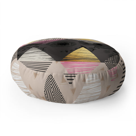 Marta Barragan Camarasa Abstract geometric textures Floor Pillow Round