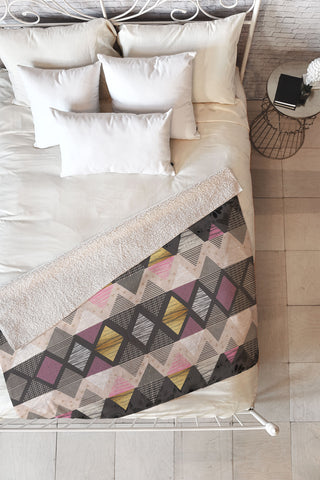 Marta Barragan Camarasa Abstract geometric textures Fleece Throw Blanket
