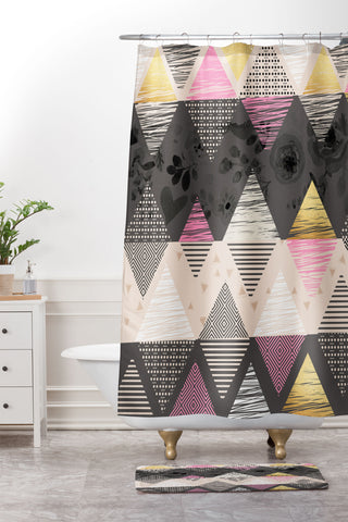 Marta Barragan Camarasa Abstract geometric textures Shower Curtain And Mat