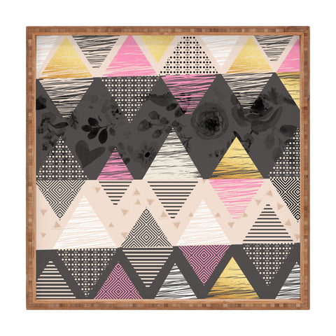 Marta Barragan Camarasa Abstract geometric textures Square Tray