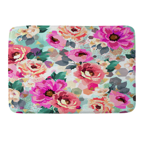 Marta Barragan Camarasa ABSTRACT GEOMETRICAL FLOWERS Memory Foam Bath Mat