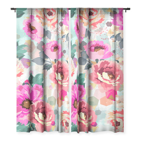 Marta Barragan Camarasa ABSTRACT GEOMETRICAL FLOWERS Sheer Non Repeat