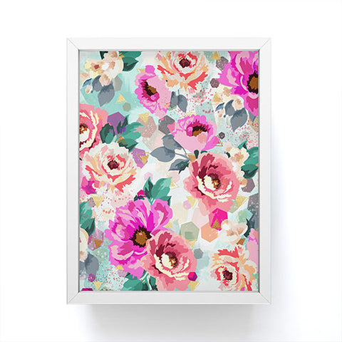 Marta Barragan Camarasa ABSTRACT GEOMETRICAL FLOWERS Framed Mini Art Print