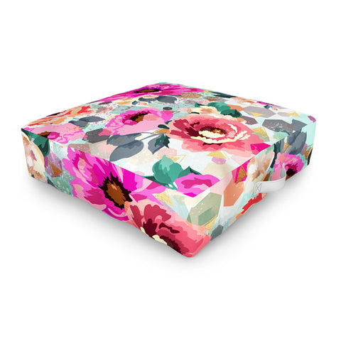 Marta Barragan Camarasa ABSTRACT GEOMETRICAL FLOWERS Outdoor Floor Cushion