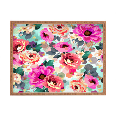 Marta Barragan Camarasa ABSTRACT GEOMETRICAL FLOWERS Rectangular Tray