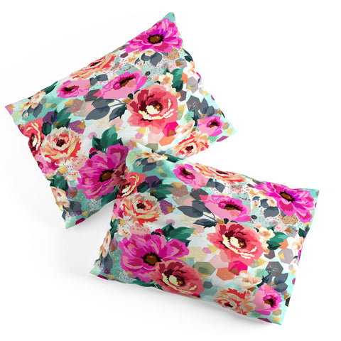 Marta Barragan Camarasa ABSTRACT GEOMETRICAL FLOWERS Pillow Shams