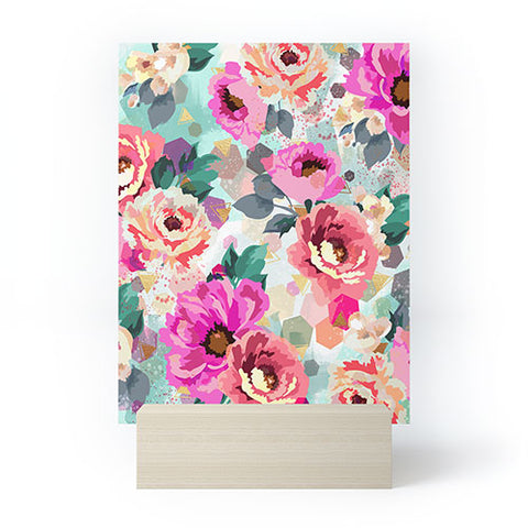 Marta Barragan Camarasa ABSTRACT GEOMETRICAL FLOWERS Mini Art Print