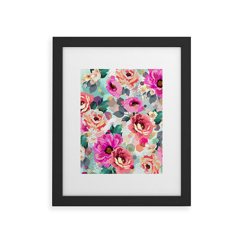 Marta Barragan Camarasa ABSTRACT GEOMETRICAL FLOWERS Framed Art Print