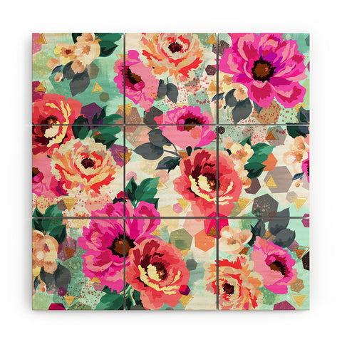 Marta Barragan Camarasa ABSTRACT GEOMETRICAL FLOWERS Wood Wall Mural