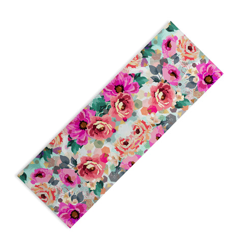 Marta Barragan Camarasa ABSTRACT GEOMETRICAL FLOWERS Yoga Mat