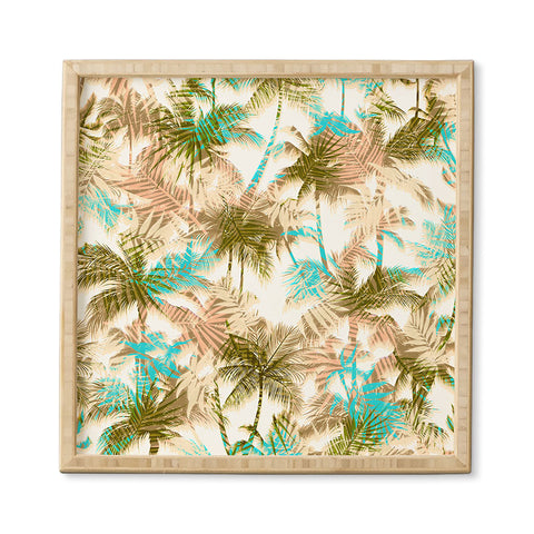 Marta Barragan Camarasa Abstract leaf and tropical palm trees Framed Wall Art